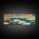 Japanese Style Zen Garden, Extra Large Wall Art, Framed Panoramic Canvas Print, Framed Wall Decor