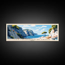 Les Calanques de Cassis, France Panoramic Print, Vacation Gift, France Wall Art, Beach Painting, Beach Decor, Large Wall Art, Wood Frame Art