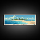 Pearl Island, Bahamas Panoramic Print, Vacation Gift, Bahamas Wall Art, Beach Painting, Beach Decor, Large Wall Art, Wood Frame Art