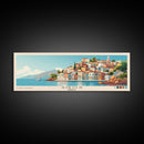 Siros, Greece Panoramic Print, Vacation Gift, Greece Wall Art, Beach Painting, Beach Decor, Beach Or Lakehouse Art