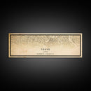 Tokyo Japan Panoramic map print poster or framed canvas, Tokyo map print poster canvas, Japan city map print canvas, Vintage Travel Art