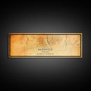 Panoramic Nashville Map Print, Framed Canvas Wall Art, Tennessee Street Map Art, Davidson City Street Road Map Wall Decor Panoramic Art