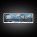 Portland Oregon Panoramic Print, Unique Framed Canvas Print, Travel Poster Art, Wall Hanging, Living Room Decor, Artistic Gift