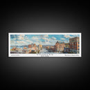 Yonkers New York Panoramic Framed Canvas Print, Retro Style Travel Poster, Artistic Wall Art, Unique Office Decor, Living Room Gift