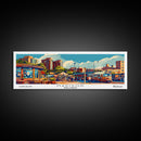 Madison Wisconsin Panoramic Painting, Mid Century Modern Framed Canvas Print, Retro Style Wall Art, Pop Art Travel Poster