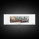 Atlanta Georgia Panoramic Painting, Mid Century Modern Framed Canvas Print, Retro Pop Art Travel Poster, Wall Decor, Gift Idea, Home Decor