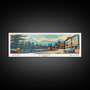 Boise Idaho Panoramic Painting, Mid Century Modern Framed Canvas Print, Retro Pop Art Travel Poster, Wall Art, Home Decor, Office Wall Art