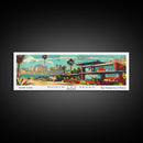 North Las Vegas Nevada Panoramic Wall Art, Mid Century Modern Framed Canvas Print, Retro Pop Art Travel Poster, Home Decor, Office Art, Gift Idea, Living Room Wall Hanging