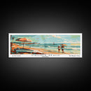 Virginia Beach Virginia Panoramic Wall Art, Mid Century Modern Framed Canvas Print, Retro Pop Art Travel Poster, Living Room and Office Decor