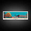 Akron Ohio Panoramic Painting, Mid Century Modern Framed Canvas Print, Retro Pop Art Travel Poster, Living Room Wall Art Decor, City Art