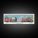 Allentown Pennsylvania Panoramic Painting, Mid Century Modern Framed Canvas Print, Retro Pop Art Travel Poster, Office Art, City Print