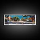 Concord California Panoramic Painting, Mid Century Modern Framed Canvas Print, Retro Pop Art Travel Poster, City Wall Decor, Office Decor