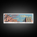 Dearborn Michigan Panoramic Painting, Mid Century Modern Framed Canvas Print, Retro Pop Art Travel Poster, City Wall Decor, Office Wall Art