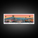 El Cajon California Panoramic Wall Art, Mid Century Modern Framed Canvas Print, Retro Pop Art Travel Poster, City Home Decor, Office Art