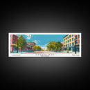 Green Bay Wisconsin Panoramic Art, Mid Century Modern Framed Canvas Print, Retro Pop Art Travel Poster, City Wall Art