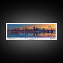 St. Louis Missouri Panoramic Painting, Mid Century Modern Framed Canvas Print, Retro Pop Art Travel Poster, Home and Office Wall Art Decor