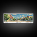 Tyler Texas Panoramic Wall Art, Mid Century Modern Framed Canvas Print, Retro Pop Art Travel Poster, City Print, Living Room Decor