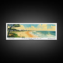 Virginia Beach Virginia Panoramic Painting, Mid Century Modern Framed Canvas Print, Retro Pop Art Travel Poster, Office Wall Art, Home Decoration