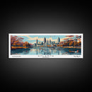 Atlanta Georgia Panoramic Painting, Framed Canvas Print, Mid Century Modern Wall Art, Retro Pop Art Travel Poster, Home Decor, City Art