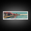 Chesapeake Virginia Panoramic Painting, Framed Canvas Print, Mid Century Modern Wall Art, Retro Pop Art Travel Poster, Living Room Decor, City Art
