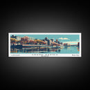 Grand Rapids Michigan Panoramic Painting, Framed Canvas Print, Mid Century Modern Wall Art, Retro Pop Art Travel Poster, Cityscape Decor, Living Room Art, Office Wall Art