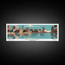 Milwaukee Wisconsin Panoramic Wall Art, Mid Century Modern Framed Canvas Print, Retro Pop Art Travel Poster, Office Decor, Living Room Art