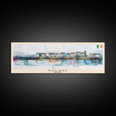 Galway Ireland Panoramic Travel Poster, Framed Canvas Print or Metal Wall Art, Travel Art, Home Decor, Panoramic Painting, Midcentury Art