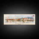 Maribor Slovenia Panoramic Travel Poster, Framed Canvas Print or Metal Wall Art, Travel Art, Home Decor, Panoramic Painting, Midcentury Art