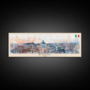 Rome Italy Travel Print Wall Art, Panoramic City Art, Travel Art, Wall Decor, Vacation Gift, Framed Canvas Print Or Metal Art