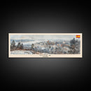 Ume Sweden Panoramic Travel Poster, Framed Canvas Print or Metal Wall Art, Travel Art, Home Decor, Panoramic Painting, Midcentury Art
