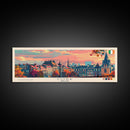 Cork Ireland Panoramic Travel Poster, Framed Canvas Print or Metal Wall Art, Travel Art, Home Decor, Panoramic Painting, Midcentury Art
