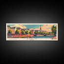 Dublin Ireland Panoramic Travel Poster, Framed Canvas Print or Metal Wall Art, Travel Art, Home Decor, Panoramic Painting, Midcentury Art
