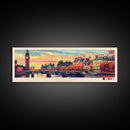 London United Kingdom Panoramic Travel Poster, Framed Canvas Print or Metal Wall Art, Travel Art, Home Decor, Panoramic Painting, Midcentury Art