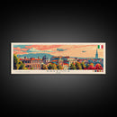 Ravenna Italy Panoramic Travel Poster, Framed Canvas Print or Metal Wall Art, Travel Art, Home Decor, Panoramic Painting, Midcentury Art
