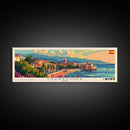 Tarragona Spain Panoramic Travel Poster, Framed Canvas Print or Metal Wall Art, Travel Art, Home Decor, Panoramic Painting, Midcentury Art