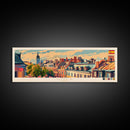 Ume Sweden Panoramic Travel Poster, Framed Canvas Print or Metal Wall Art, Travel Art, Home Decor, Panoramic Painting, Midcentury Art