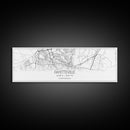 Panoramic Fayetteville City Map, North Carolina Art, Map Print, Minimalist Wall Art, Canvas Art, Housewarming Gift, Street Map, Closing Gift