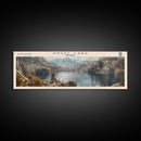 Angel Lake Nevada Panoramic Framed Canvas Print, Lake House Art, Boho Decor, Travel Poster, Nature Wall Art, Serene Scene