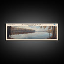 Bowdish Lake Rhode Island Framed Canvas Print, Lake House Art, Panoramic Travel Poster, Wall Art, Modern Lake Painting, Home Decor
