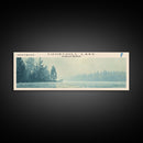 Churchill Lake Framed Canvas Print, Panoramic Lake House Decor, Wide Wall Art, Travel Poster, Modern Lake Painting, Nature Art