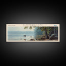 Clopper Lake Maryland Framed Canvas Print, Lake House Art, Panoramic Wide Art, Travel Poster, Minimalist Lake Painting, Home Decor