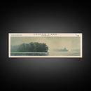 Crooked Lake Michigan Framed Canvas Print, Lake House Art, Panoramic Wall Art, Travel Poster, Minimalist Lake Painting, Home Decor