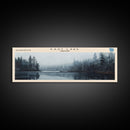 East Lake Oregon Framed Canvas Print, Panoramic Lake House Decor, Wall Art, Travel Poster, Rustic Lake Painting, Home Decor