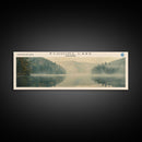 Echoing Lake Framed Canvas Print, Lake House Decor, Panoramic Wall Art, Travel Poster, Rustic Lake Painting, Home Decor