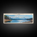 Lake Shasta, Boho Art, Beautiful Landscape, Travel Poster Art, Wall Art, Home Decor, Nature Scene, Lake Painting, Minimalist Art, Rustic Art, Travel Print, Framed Canvas Print, Lake House Decor, Panoramic Print