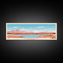Abiquiu Reservoir New Mexico Framed Canvas Print, Panoramic Wall Art, Midcentury Modern, Pop Art, Travel Poster, Living Room Art