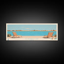El Dorado Lake Kansas Framed Canvas Print, Panoramic Wall Art, Midcentury Modern, Pop Art, Living Room Art, Travel Poster, Vintage Lake Art