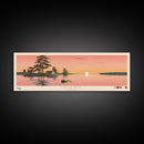 Lac La Biche Alberta Framed Canvas Print, Panoramic Art, Midcentury Modern, Pop Art, Living Room Wall Art, Travel Poster, Lake House Decor