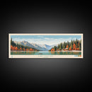Lake Cascade Idaho Framed Canvas Print, Panoramic Art, Midcentury Modern, Pop Art, Living Room Wall Art, Travel Poster, Lake House Decor