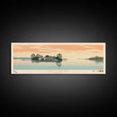 Lake Claiborne Louisiana Framed Canvas Print, Panoramic Wall Art, Midcentury Modern, Pop Art, Bedroom Decor, Travel Poster, Living Room Art